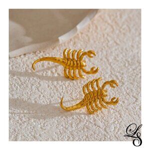 🦂New 18K Gold Scorpion Stud Earrings 🦂